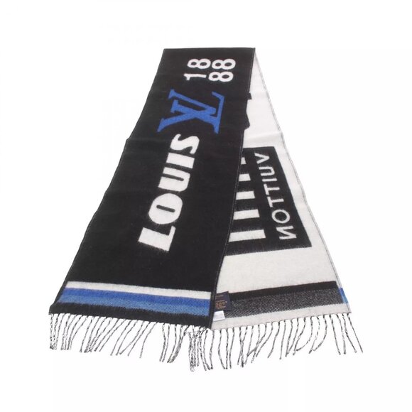 LOUIS VUITTON Echarpe LV Forward Scarf M73439 wool cashmere Black White Used LV - Picture 1 of 5